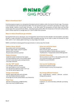 NIMR GHG Policy